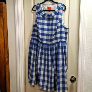 Modcloth Checkered Peter Pan Collar Dress 2x